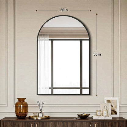 amoise arched bathroom mirror for wall, 2pack 30"x20" shown in use