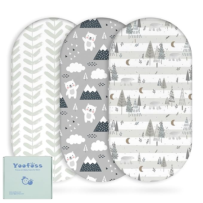 Yoofoss Bassinet Sheets for Baby, Baby Delight, Angelbliss, Soft Breathable by YOOFOSS