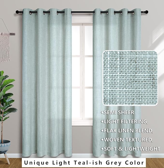 Light Green Curtains 84 Inch Length - Image 2