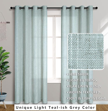 Light Green Curtains 84 Inch Length - Image 2