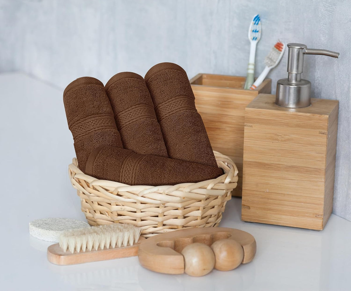 utopia towels 8-piece premium towel set, 2 bath, front angle view