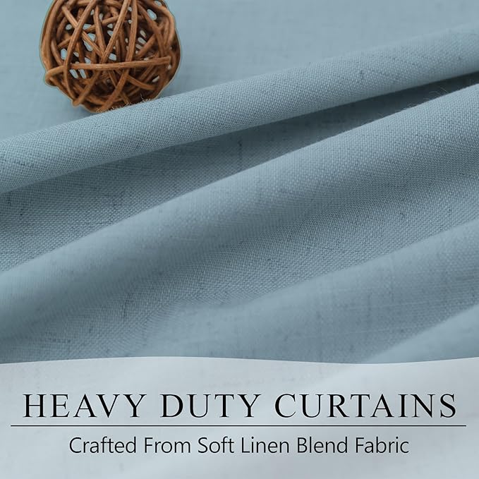 Total Blackout Linen Curtains 96 Inches Long - Image 3