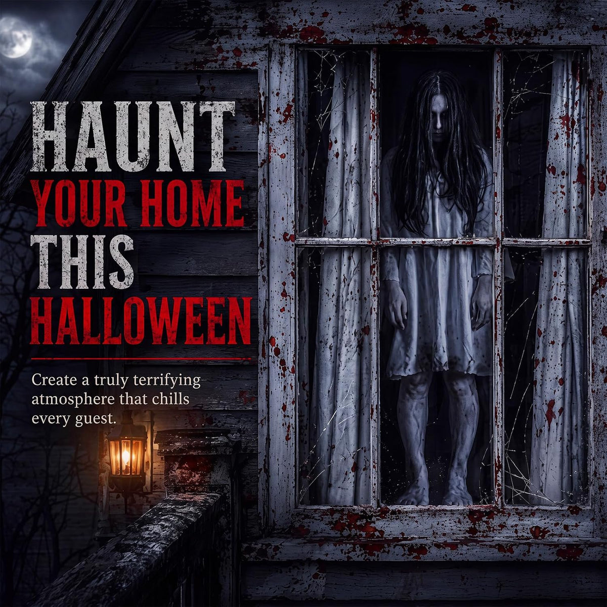Novabright 47 Inch Halloween Standing Yard Sign for Outdoor Decor with Metal Stakes and Base Halloween Ghost Spooky Lifelike Yard Sign for Lawn Porch Indoor Party Display