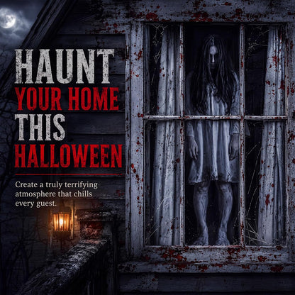 Novabright 47 Inch Halloween Standing Yard Sign for Outdoor Decor with Metal Stakes and Base Halloween Ghost Spooky Lifelike Yard Sign for Lawn Porch Indoor Party Display