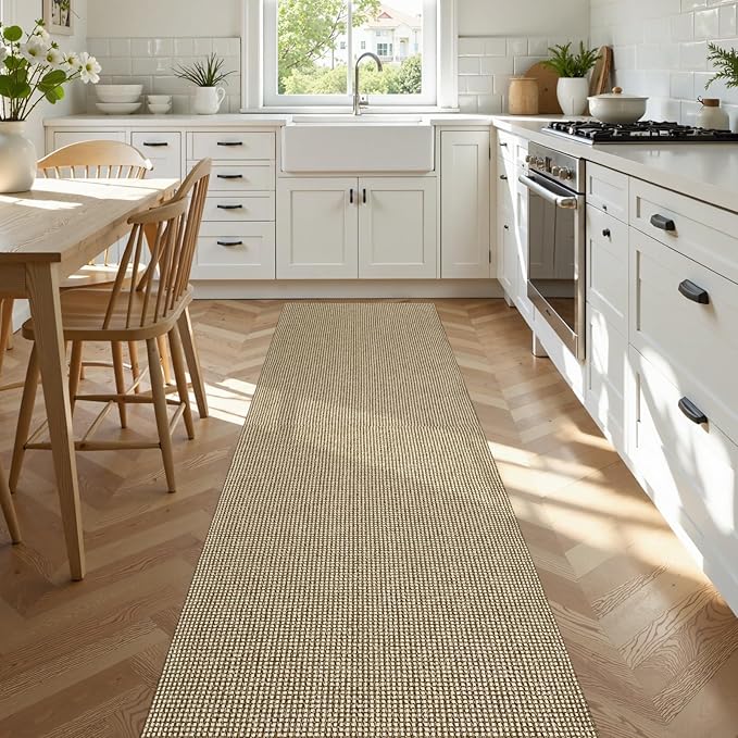 Uphome Kitchen Runner Rug, Low Pile Woven Cotton Modern Carpet Runners - Image 6