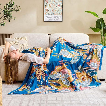 Boho Throw Blanket, 100% Cotton Bohemian Decorative Throw Blanket - Image 4
