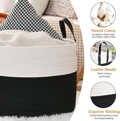 KAKAMAY Large Blanket Basket, Woven Baskets - Image 4