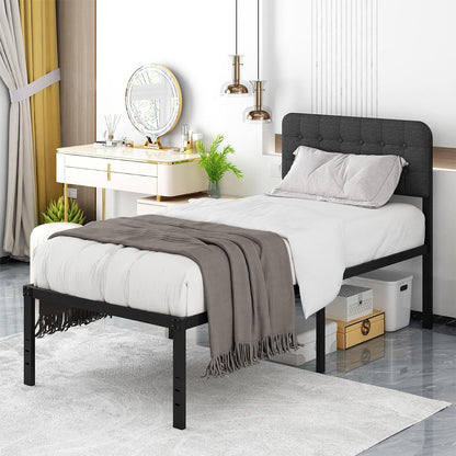 likelalaso 18 inch twin xl metal bed frame, main product view