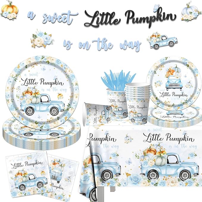 Little Pumpkin Baby Shower Decorations Tableware, Napkins by GREHUMOR