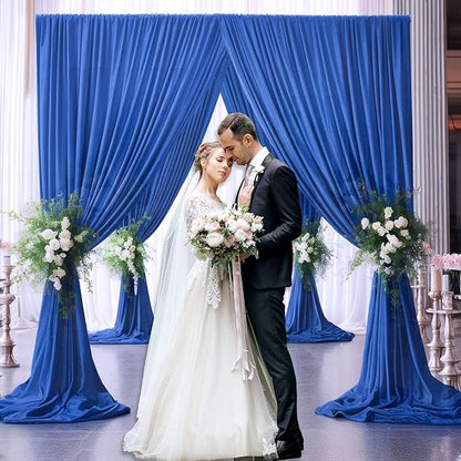 10 x 10 Feet Blue A Backdrop Curtain for Partie, Background Curtains for Photoshoot, Birthday, Wedding, Halloween, Thanksgiving, Christmas Day, New Year Party Decorations 5Ft x 10Ft, 2 Panels
