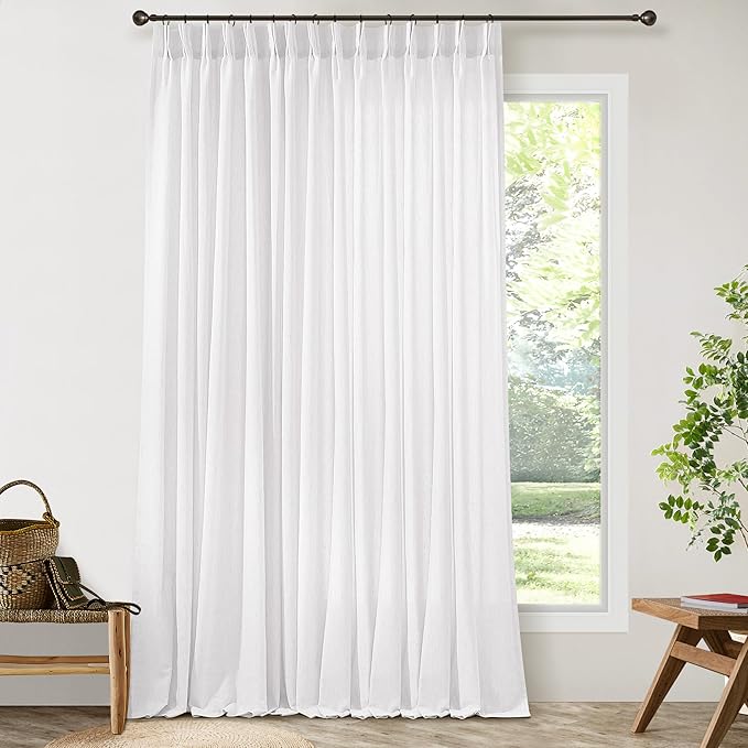 Extra Wide Pinch Pleat 100 x 84 Inch Linen Curtains - Image 6