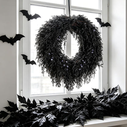 DN DECONATION Halloween Wreath for Front Door, Decorations for Outdoor