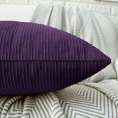 HWY 50 Purple Chenille Throw Pillow Covers 20x20 Inch - Image 4