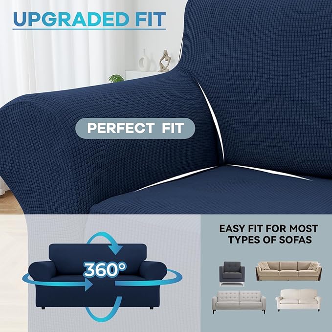 LURKA Stretch Loveseat Sofa Slipcovers 1 Piece Couch Covers - Image 4
