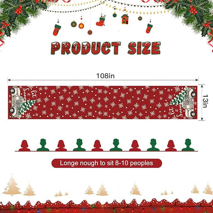 OTOSTAR Truck Christmas Tree Let It Snow Christmas Table Runner, Xmas Seasonal - Image 6