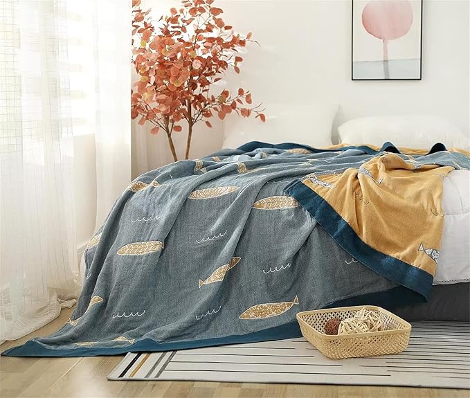 MSGKV Boho Throw Blanket 100% Cotton Woven Blanket - Image 3