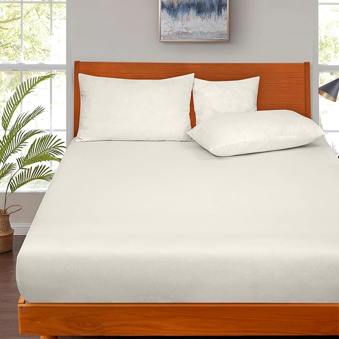 ROYALE LINENS 300 Thread Count 100% Long Staple Combed Cotton Fitted Sheet Queen - Image 5