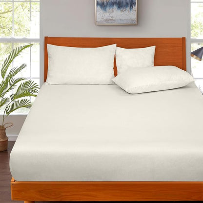 ROYALE LINENS 300 Thread Count 100% Long Staple Combed Cotton Fitted Sheet Queen - Image 5
