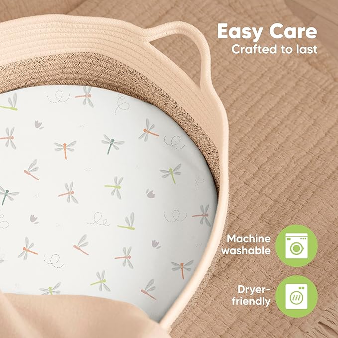 2-Pack Baby Bassinet Sheets Girl, Boy - Image 7