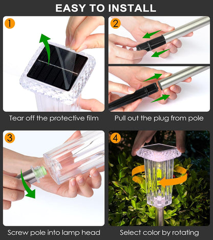 DenicMic Pathway Solar Lights Outdoor Waterproof 8 Pack Halloween Decor