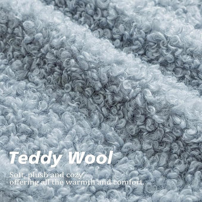 Foindtower Set of 2 Curly Teddy Wool Pillow Covers Decorative Boucle Textured - Image 2