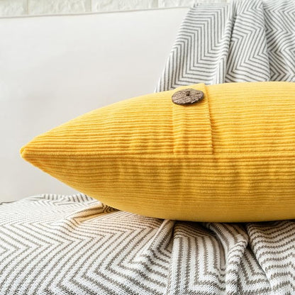 HWY 50 Yellow Chenille Throw Pillow Covers 22x22 Inch - Image 4