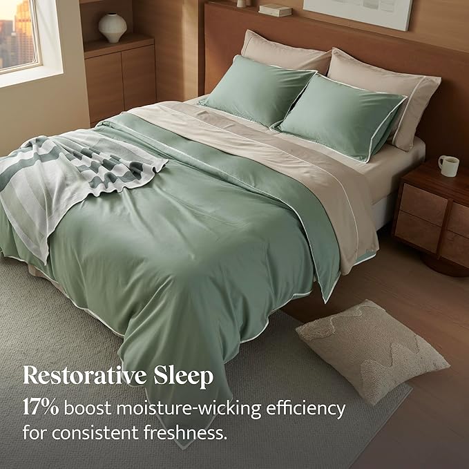 Double Stitch Cotton Tencel Duvet Cover - Image 3