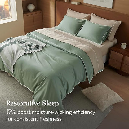 Double Stitch Cotton Tencel Duvet Cover - Image 3