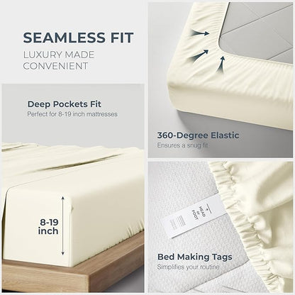 THREAD SPREAD 100% Egyptian Cotton Sheets Queen Size - Image 5