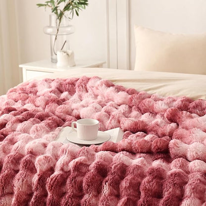COOVA Faux Fur Throw Blanket for Couch, Cozy Soft and Fuzzy Plush Rabbit Fur - Image 3