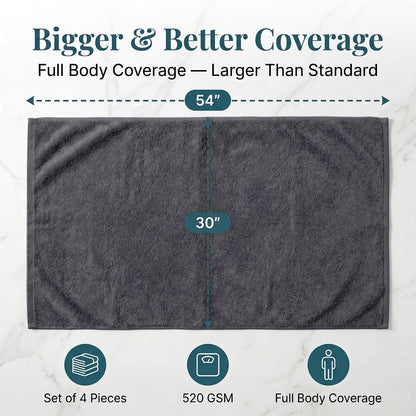 sofea bath towels 4 pack (30 x 54, close-up detail