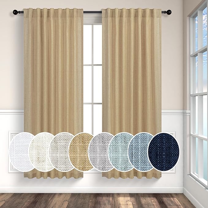 Light Brown Tan Curtains 72 Inch Length by Pitalk