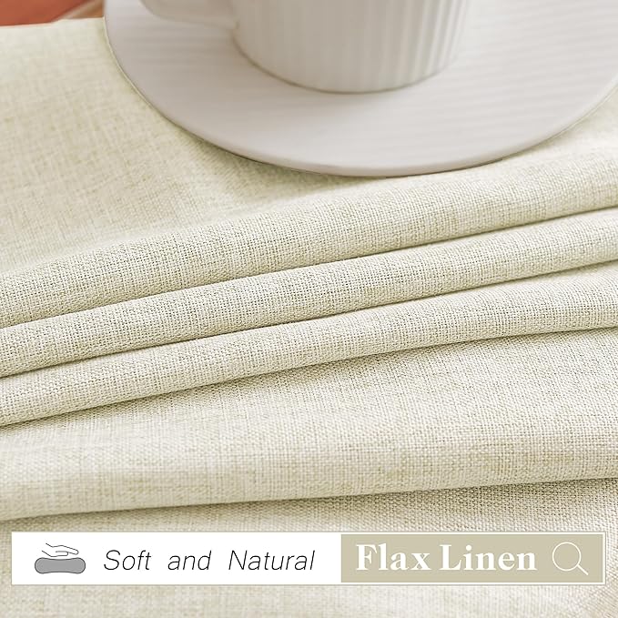 HUTO Pinch Pleated Sheer Curtain Panels 84 Inches Long Linen Texture Light - Image 7