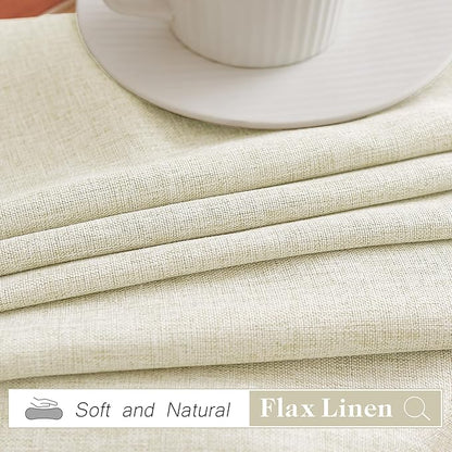 HUTO Pinch Pleated Sheer Curtain Panels 84 Inches Long Linen Texture Light - Image 7