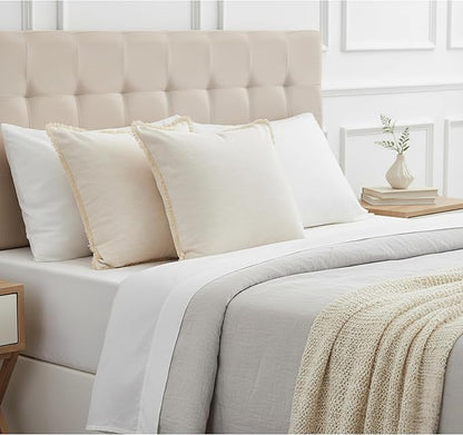 20×20 Cream White Cotton Throw Pillow Covers - Image 7