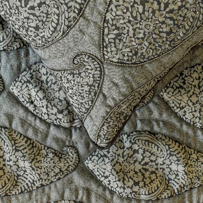 The HomeCentric King/Queen/Twin Grey Decorative Twin 53"x18" Bed Runner - Image 4
