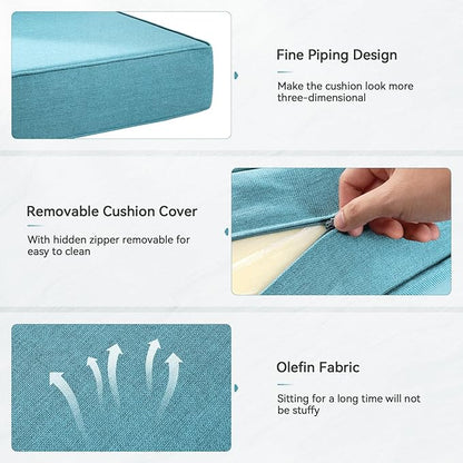 6" Thick Outdoor Cushions 22x24x6, 1-Set Deep Seat Patio Cushions - Image 5