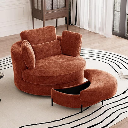 Aoiy & Wifon 50.2'' W Oversized Swivel Barrel Chair - Image 9