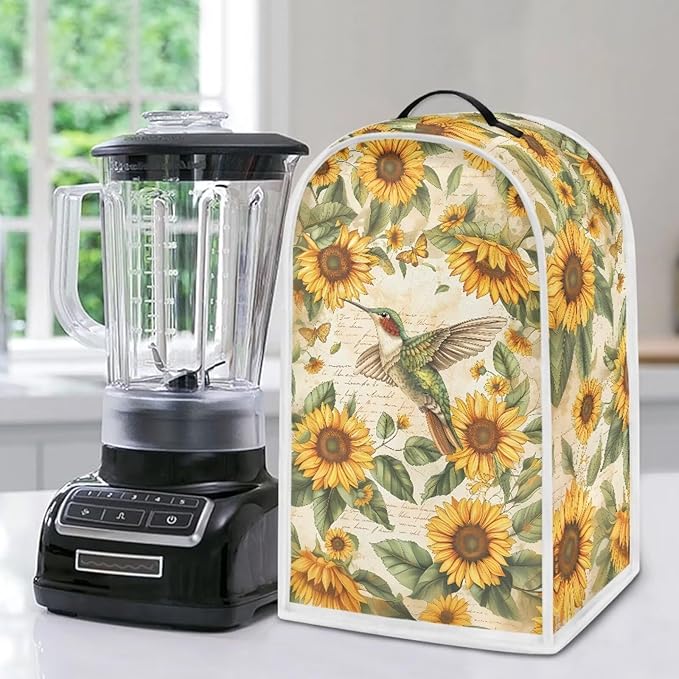 Birds Sunflower Print Blender Dust Cover, Stand Mixer or Coffee Maker Appliance - Image 5