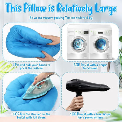 Fumete 12 Pcs Floor Pillows Cushions Seating 16 x 16 Inches Color Round Seat - Image 2