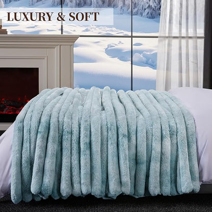 Fluffy Faux Fur Throw Blanket, Thick 1000GSM Soft Cozy Throw Blankets - Image 6