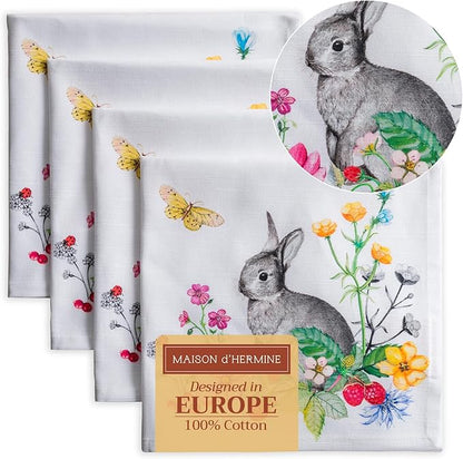Maison d' Hermine Cloth Napkins Set of 4 100% Cotton Everyday Reusable Square by MaisondHermine