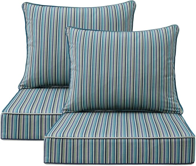 Sunbrella Outdoor Patio Chair Cushions Set, Water-Repellent, Fade Resistant by Unimatta