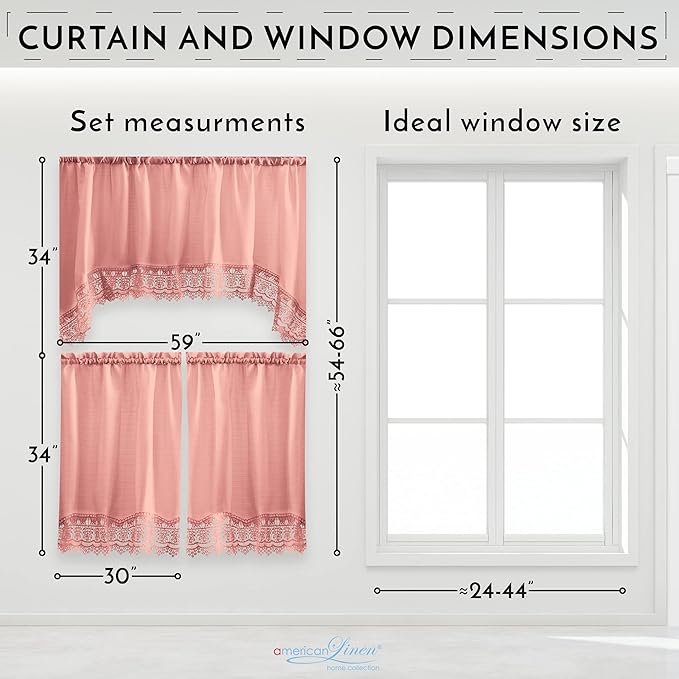American Linen Café Curtains for Kitchen, Bathroom Curtains - Image 6