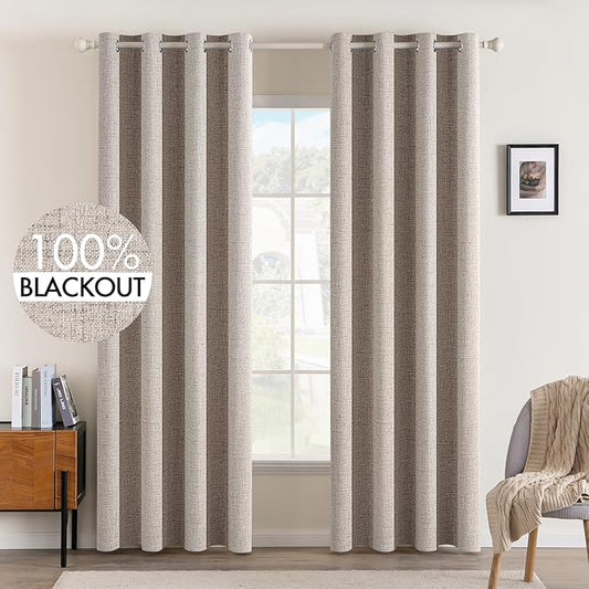 MIULEE Blackout Curtains for Bedroom Polyester Texture Thermal Insulated by MIULEE