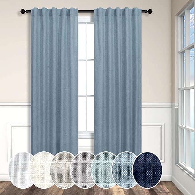 Light Blue Curtains 38 Inch Wide by Pitalk