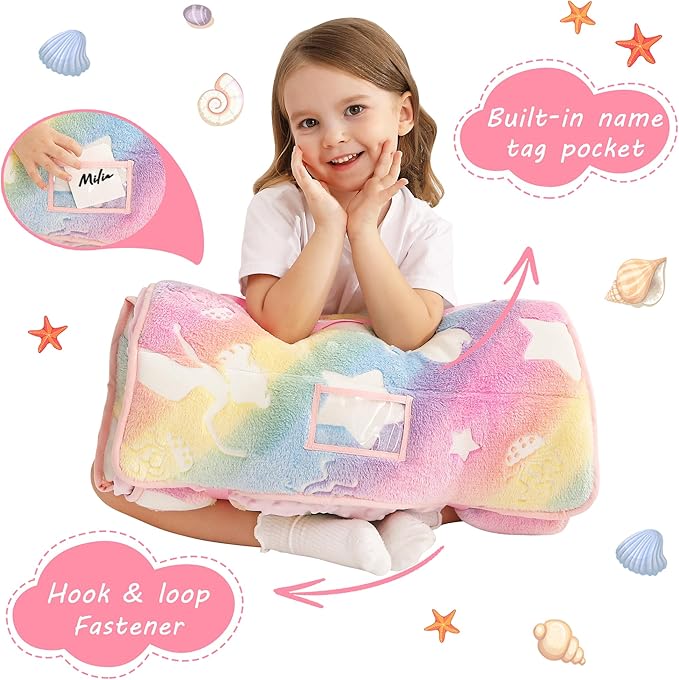 Toddler Nap Mat with Pillow and Blanket, Extra Large Rolled Napping Mats - Image 3