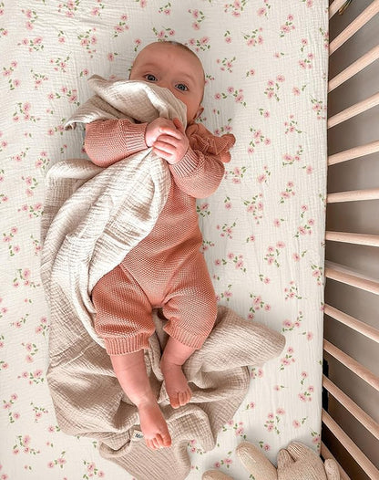 Muslin Bedside Bassinet Sheets 2 Pack, 33x20 Fitted Ultra Soft & Breathable - Image 6