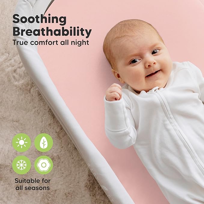 2-Pack Organic Bassinet Sheets for Girls, Boys - Image 4