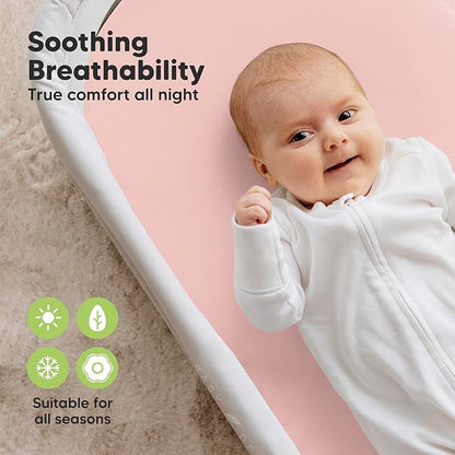 2-Pack Organic Bassinet Sheets for Girls, Boys - Image 4